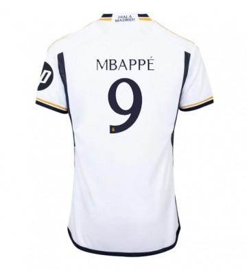 Real Madrid Kylian Mbappe #9 Primera Equipación 2023-24 Manga Corta